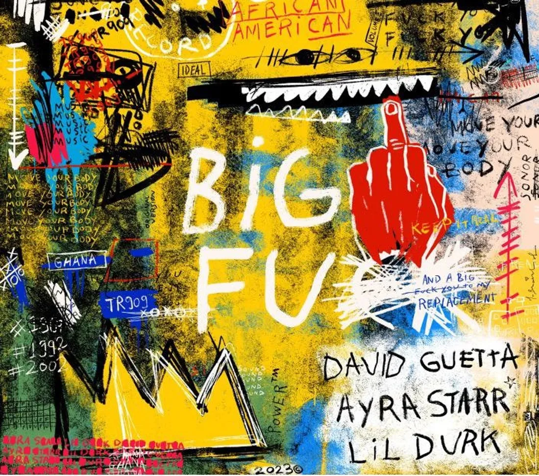 David Guetta x Ayra Starr & Lil Durk “Big FU” Artwork