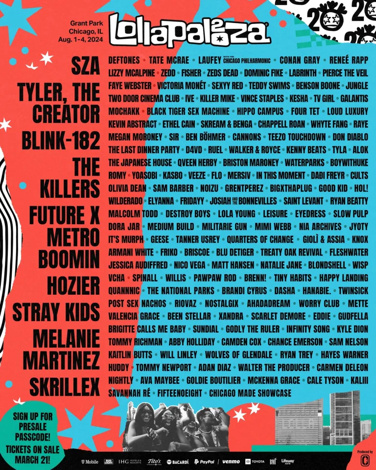 Lollapalooza Unveils Spectacular 2024 Lineup!