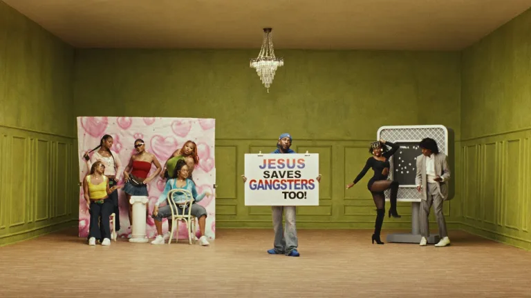 Kendrick Lamar in the "Squabble Up" music video from his album GNX.