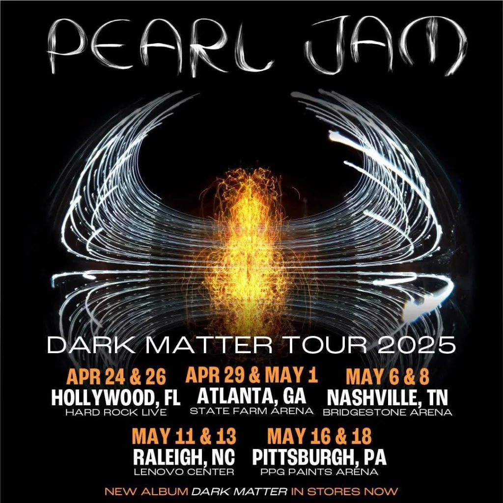 Pearl Jam performing live on stage during the Dark Matter tour 