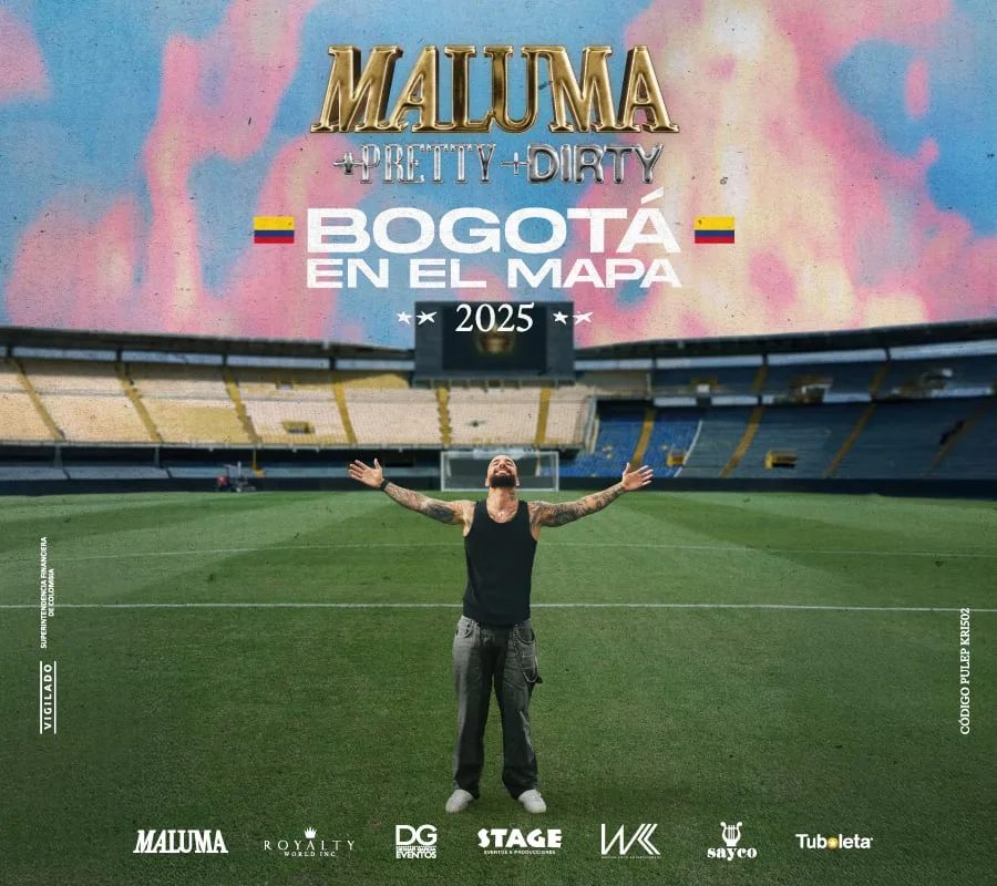 Maluma Bogotá en el Mapa Concert Poster