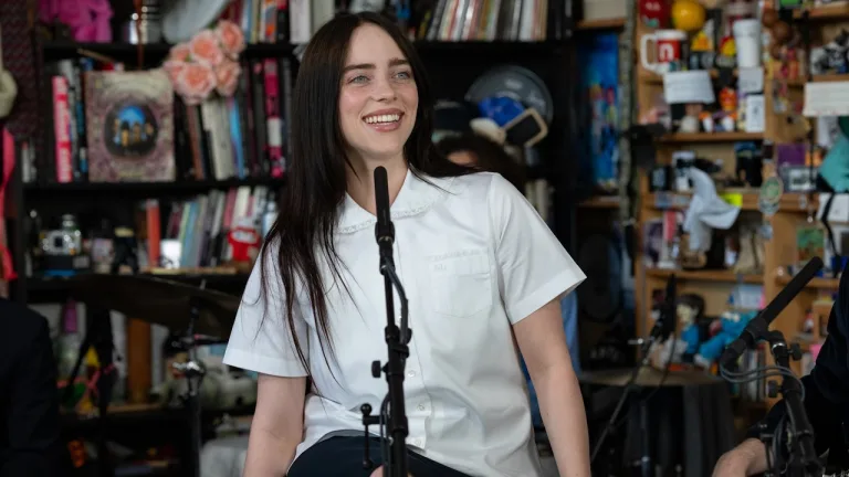Billie Eilish performs at NPR’s Tiny Desk with Finneas and a live band.