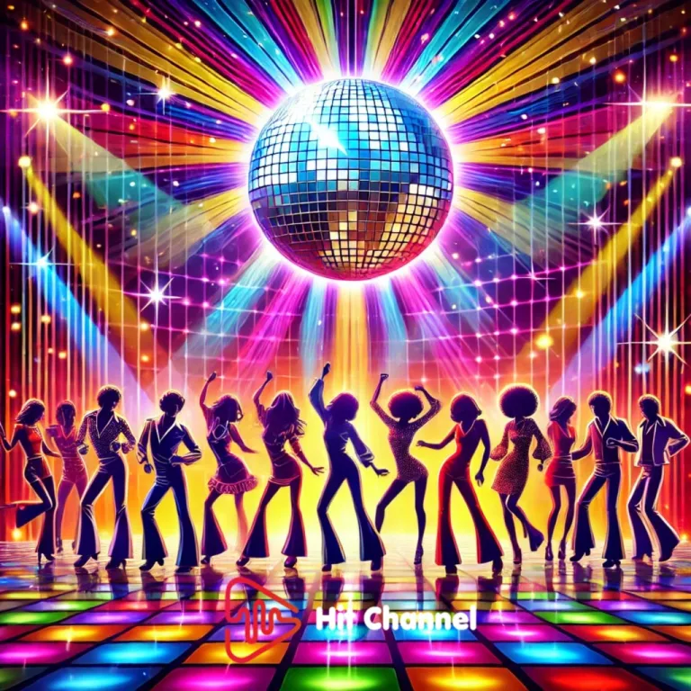 Disco dancefloor with iconic 70s disco vibes