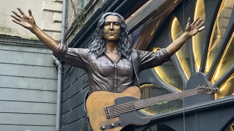 Rory Gallagher Statue Unveiled Outside Ulster Hall in Belfast