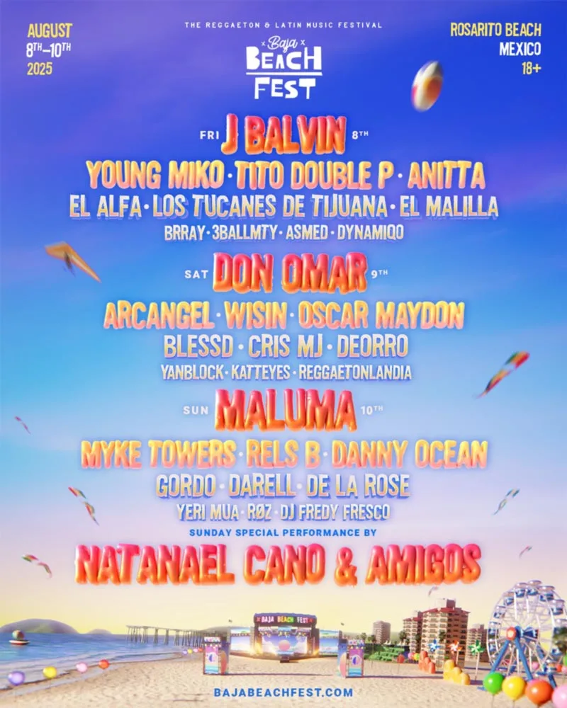 Baja Beach Festival 2025 Line Up Poster