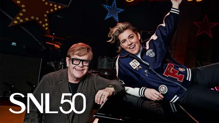 Elton John and Brandi Carlile perform on SNL 50th season