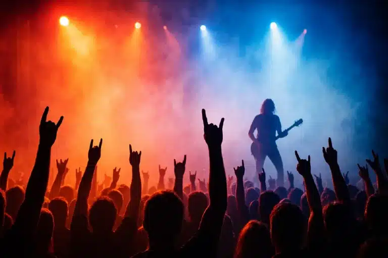 Fans celebrating timeless rock hits