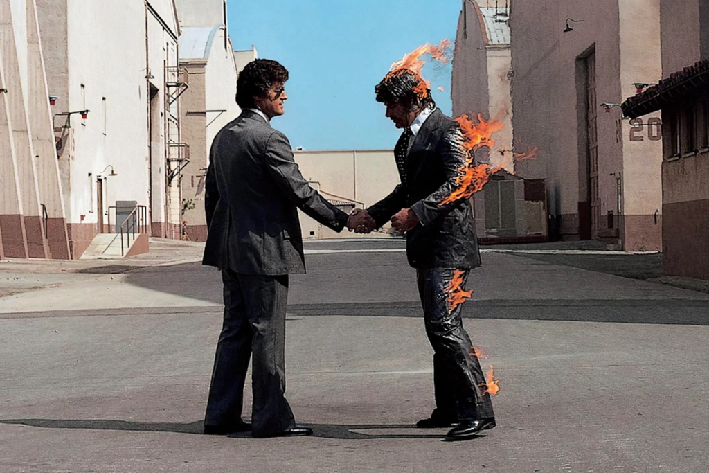 onnie Rondell Jr. on fire in Pink Floyd’s Wish You Were Here cover