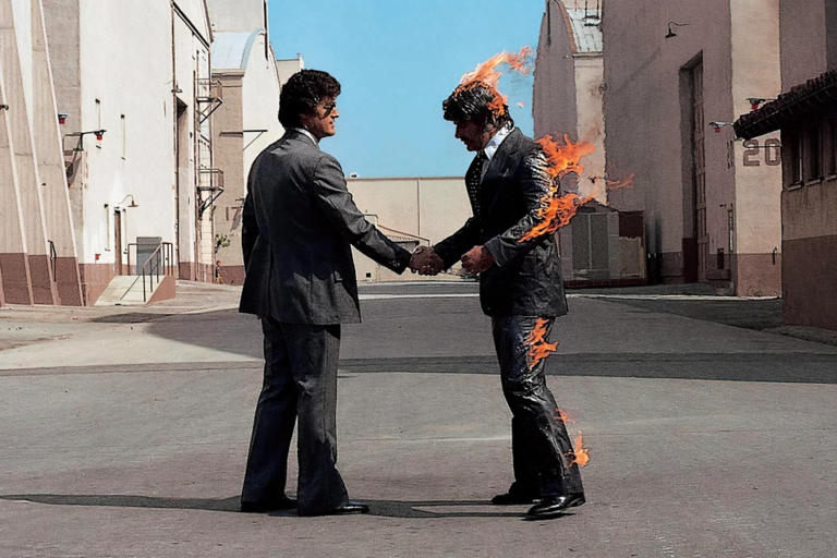 onnie Rondell Jr. on fire in Pink Floyd’s Wish You Were Here cover