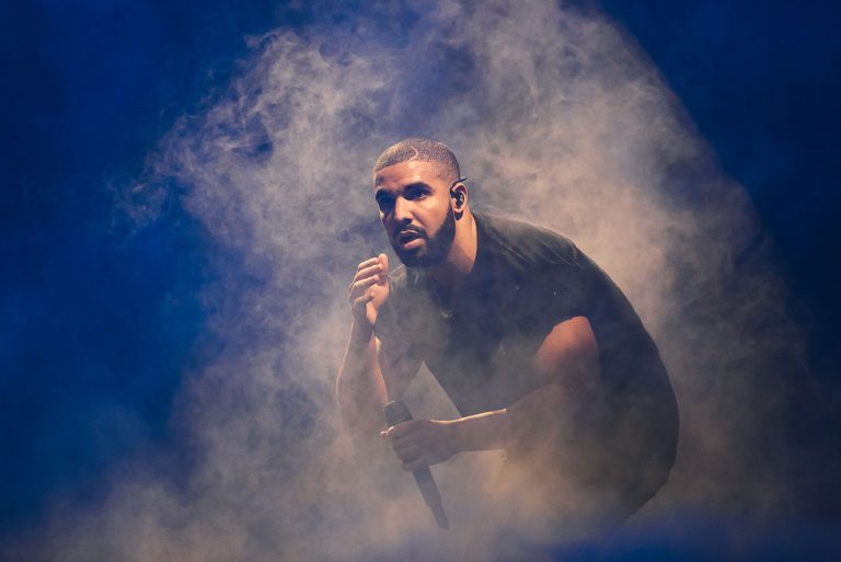 Drake performing live on stage