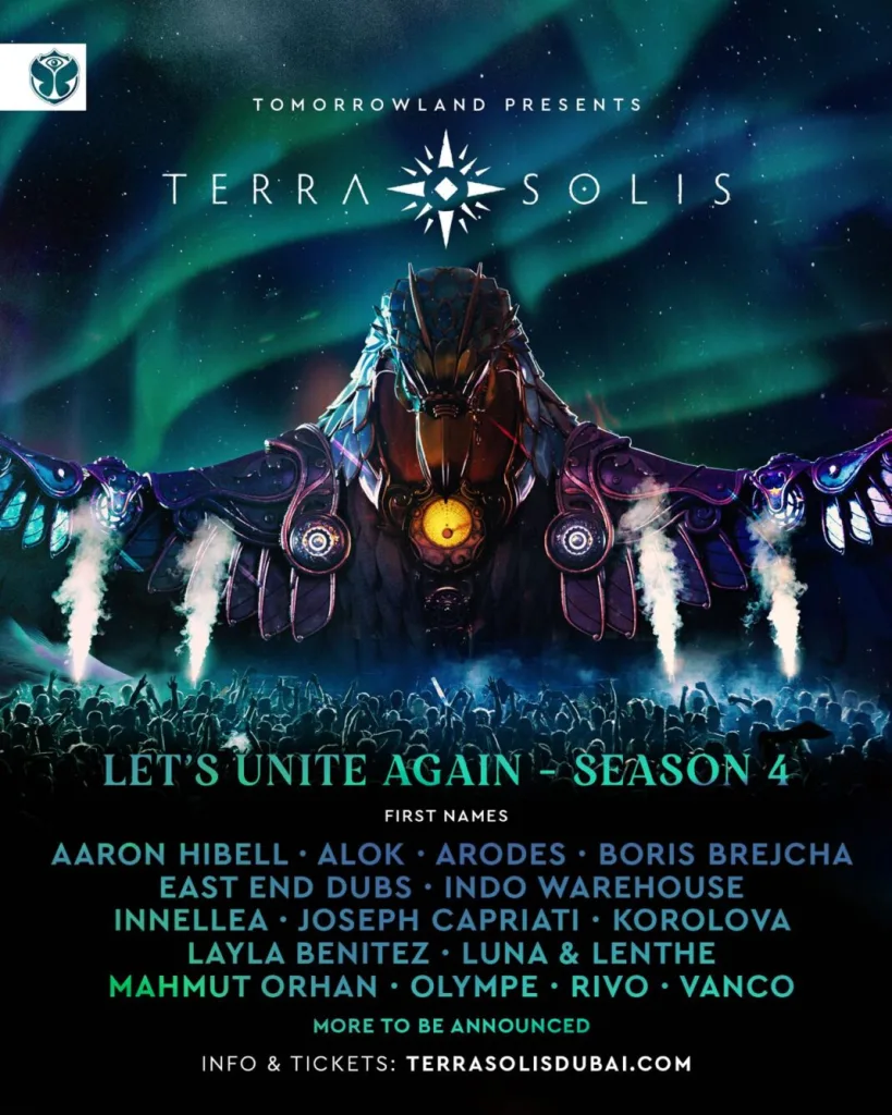 Tomorrowland’s Amare Stage overlooking the Arabian dunes at Terra Solis Dubai