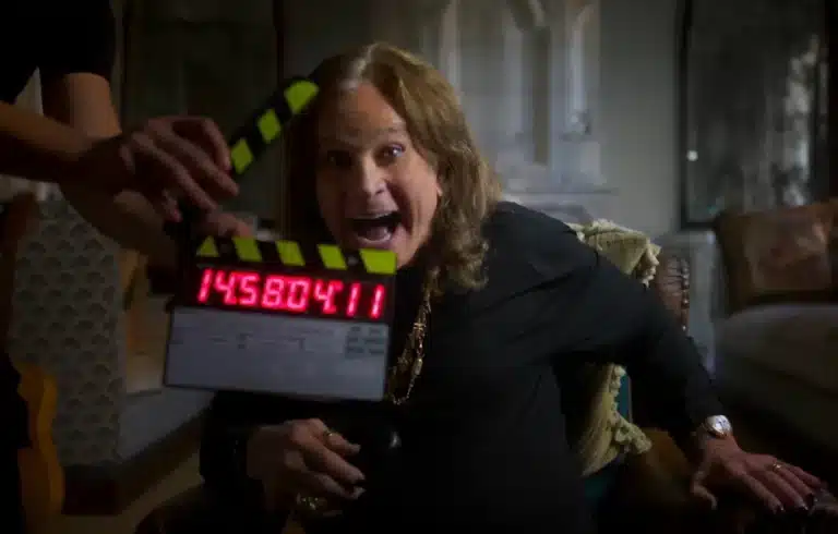 Ozzy Osbourne in the No Escape From Now documentary poster, looking reflective during interview.