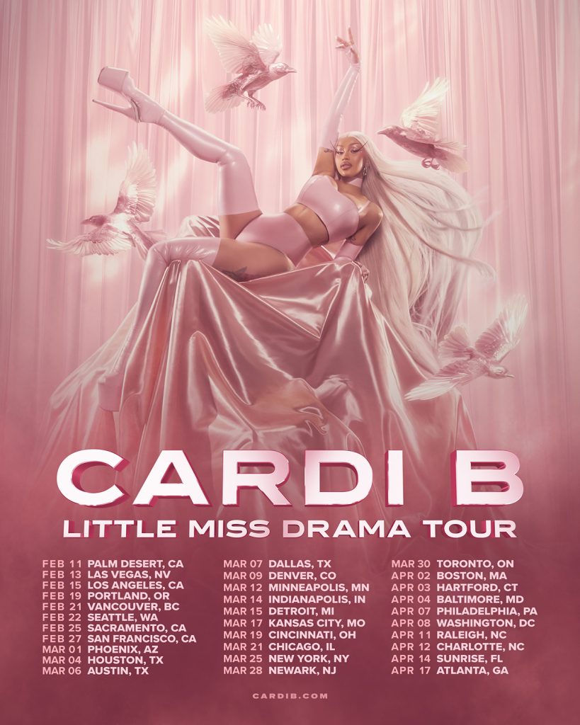 Cardi B announces 2026 Little Miss Drama Arena Tour poster 