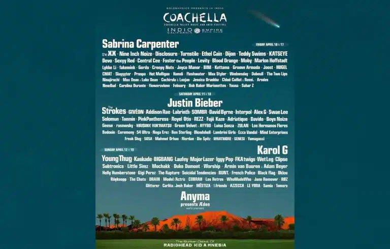 Coachella 2026 Lineup: Bieber, Sabrina & Karol G!
