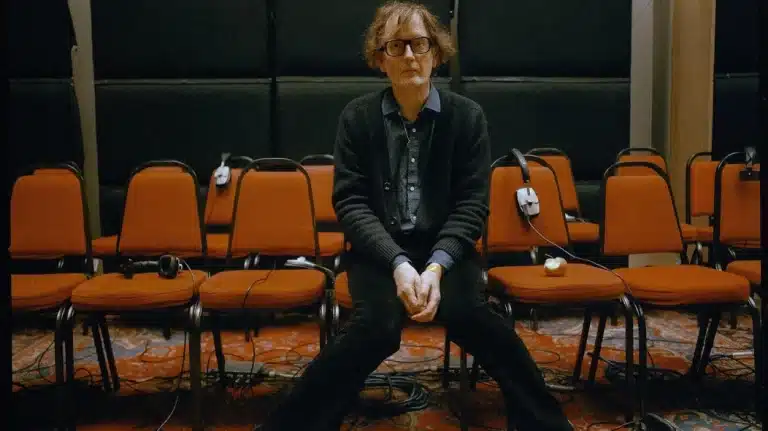 Pulp frontman Jarvis Cocker performing live in 2026 to support the HELP(2) War Child album.