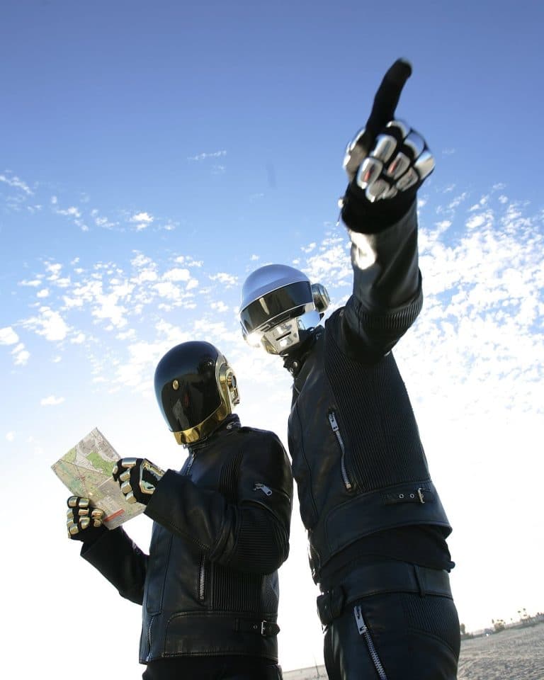 Thomas Bangalter and Guy-Manuel de Homem-Christo depicted as robots in a scene from the Electroma film