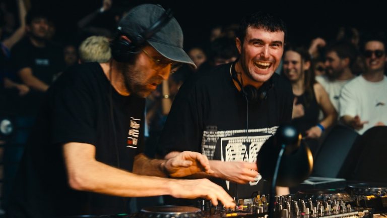 High-resolution YouTube thumbnail featuring Fred again.. and Thomas Bangalter behind the decks for the USB002 London finale
