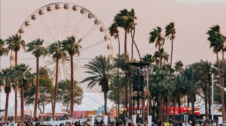 A panoramic view of the Coachella Sahara