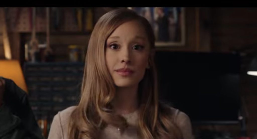 Ariana Grande as Olivia Jones undergoing a lie detector test in Focker-In-Law movie trailer.