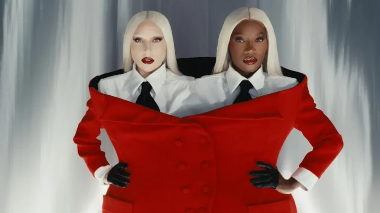 Lady Gaga and Doechii wearing matching black Opera Platforms by Thom Solo in the Runway music video.