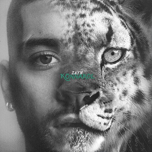 Album art for ZAYN's Konnakol featuring South Asian inspired patterns and typography