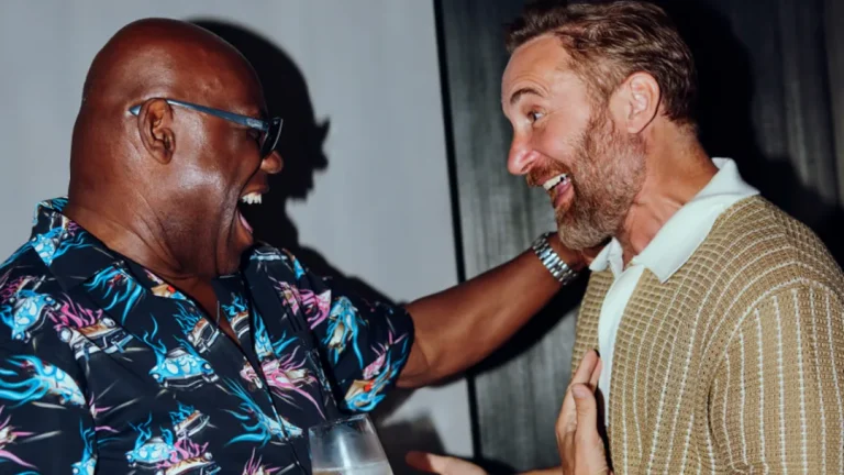 Carl Cox and David Guetta performing their historic first B2B set at UNVRS Ibiza
